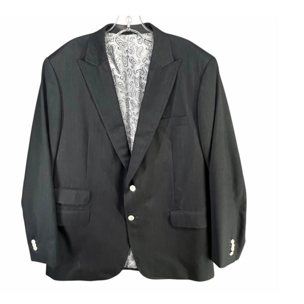 Elevee Bespoke Scabal Wool Sport Coat Jacket Approx 44R Surgeon Cuffs Peak Lapel